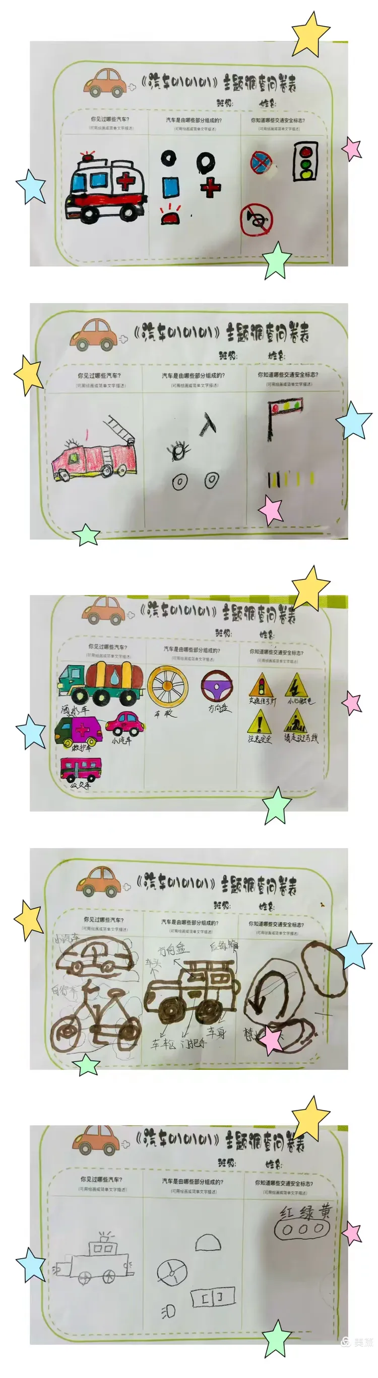 汽车🚗叭叭叭调查表首先,幼儿在了解常见车辆的外形,种类及用途的